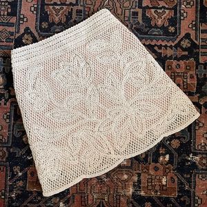 Skies are Blue- Cream Knit Skirt (New With Tags, Size Small)